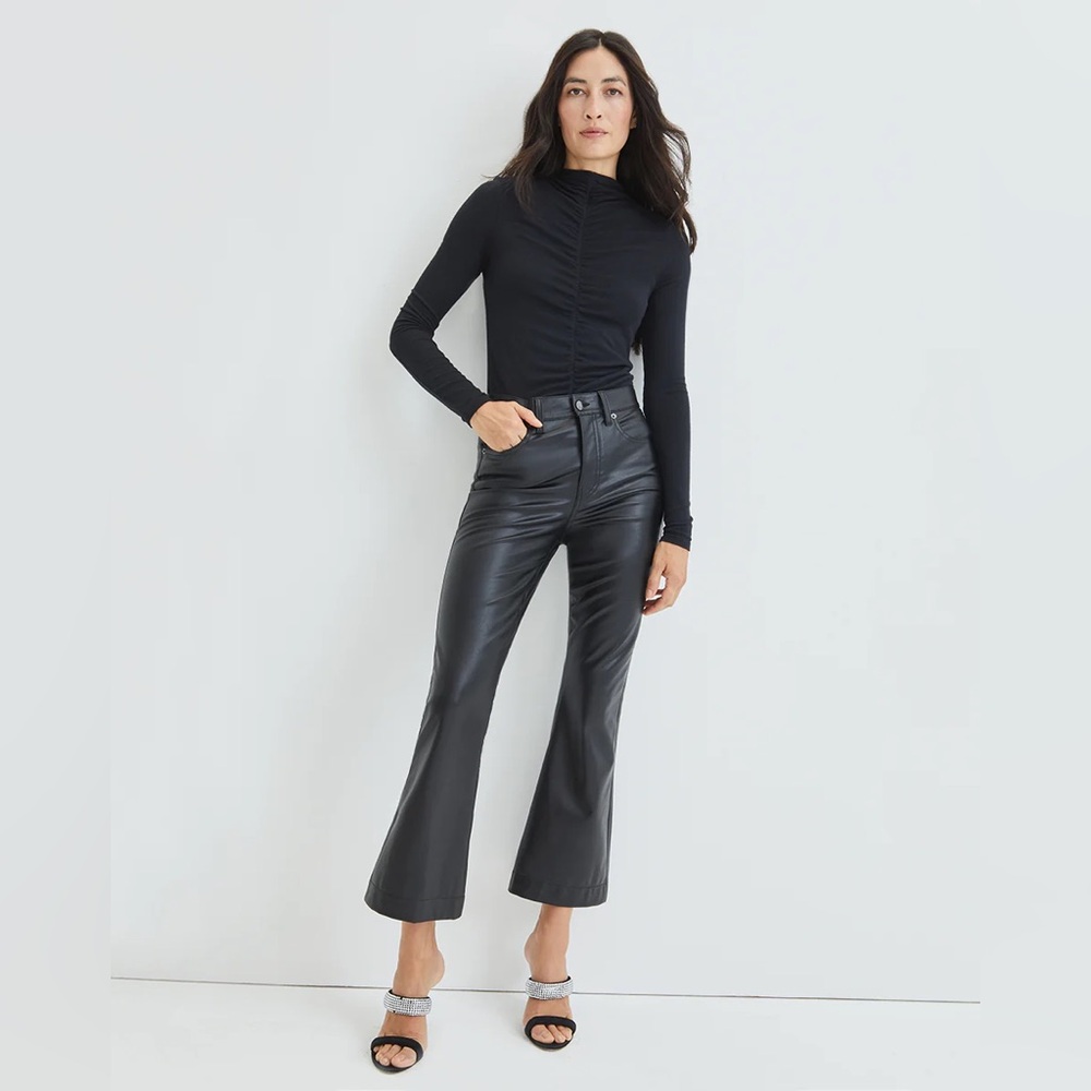 Veronica Beard Faux Leather Carson High Rise Ankle Flare 30
